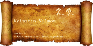Krisztin Vilmos névjegykártya