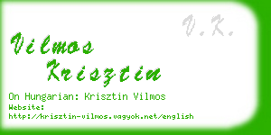 vilmos krisztin business card